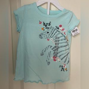 nwt carter’s blue zebra infant girls shirt